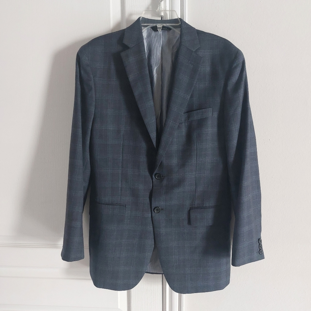 Banana Republic Blazer Sport Coat Size 38R Tailored Fit Plaid Two Button Wool